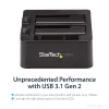 StarTech.com dviejų lizdų USB 3.2 Gen 2 į SATA kietųjų diskų dokas, USB 10Gbps, išorinis 2,5/3,5 colio SATA I/II/III SSD/HDD dokas, karšto keitimo lizdas, įkrovimas iš viršaus