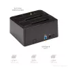 StarTech.com dviejų lizdų USB 3.2 Gen 2 į SATA kietųjų diskų dokas, USB 10Gbps, išorinis 2,5/3,5 colio SATA I/II/III SSD/HDD dokas, karšto keitimo lizdas, įkrovimas iš viršaus
