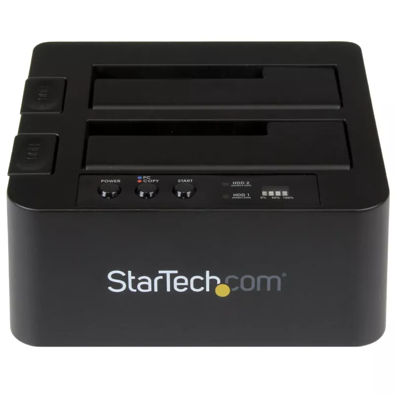 StarTech.com nepriklausomas kietųjų diskų kopijavimo įrenginys, dviejų lizdų HDD/SSD klonavimo/kopijavimo stotelė, USB 3.1 (10 Gbps) į SATA III HDD/SSD dokavimo stotelė, kietojo disko kopijavimo dokas, kietojo disko klonavimo įrenginys