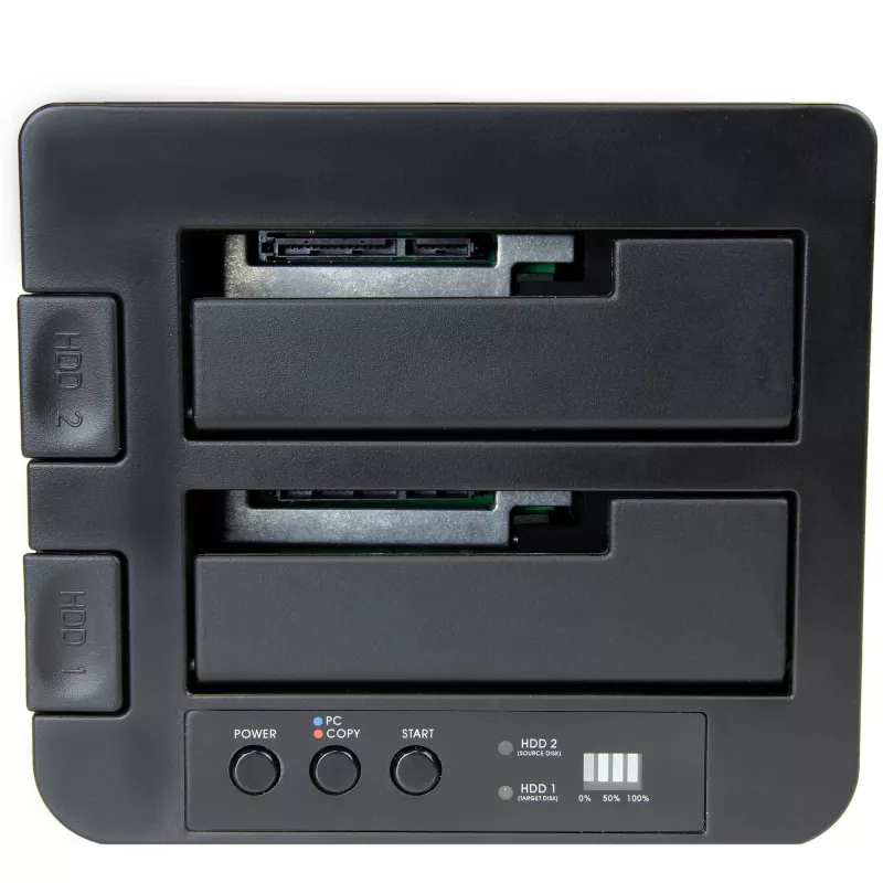 StarTech.com nepriklausomas kietųjų diskų kopijavimo įrenginys, dviejų lizdų HDD/SSD klonavimo/kopijavimo stotelė, USB 3.1 (10 Gbps) į SATA III HDD/SSD dokavimo stotelė, kietojo disko kopijavimo dokas, kietojo disko klonavimo įrenginys