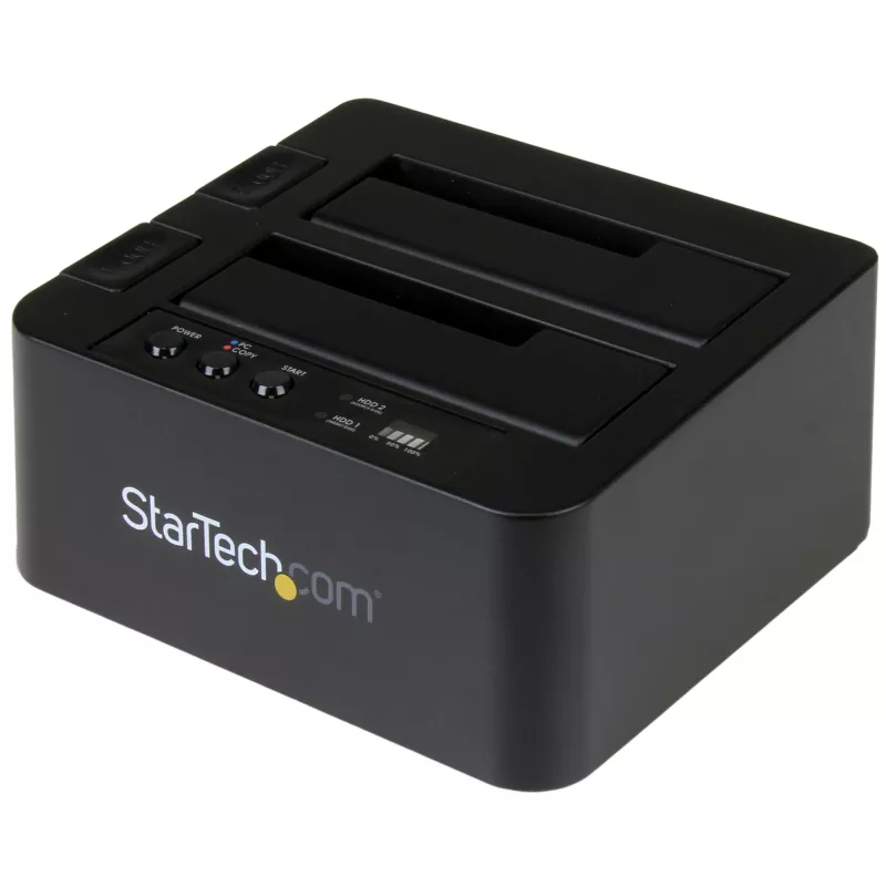 StarTech.com nepriklausomas kietųjų diskų kopijavimo įrenginys, dviejų lizdų HDD/SSD klonavimo/kopijavimo stotelė, USB 3.1 (10 Gbps) į SATA III HDD/SSD dokavimo stotelė, kietojo disko kopijavimo dokas, kietojo disko klonavimo įrenginys