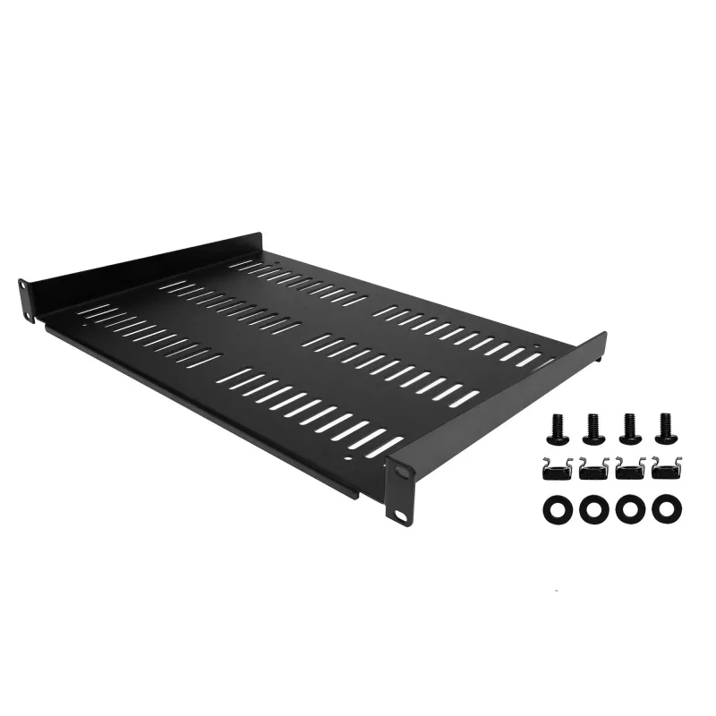 StarTech.com SHELF-1U-12-FIXED-V 1U ventiliuojama stelažo lentyna, 12 colių gylio, juoda