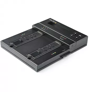 StarTech.com SM2DUPE11 – nepriklausomas M.2 SATA ir M.2 NVMe kopijavimo ir trynimo įrenginys, HDD/SSD klonavimo/valymo įrenginys M.2 PCIe AHCI/NVMe, M.2 SATA, 2,5/3,5 colio SATA diskams, išorinis kietojo disko trynimo/kopijavimo įrenginys, TAA
