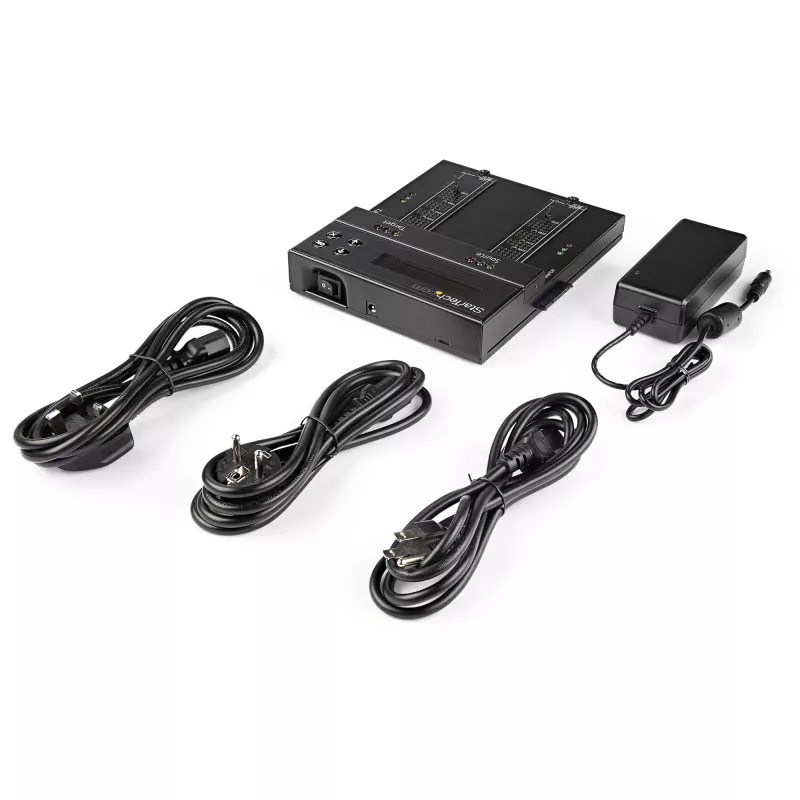 StarTech.com SM2DUPE11 – nepriklausomas M.2 SATA ir M.2 NVMe kopijavimo ir trynimo įrenginys, HDD/SSD klonavimo/valymo įrenginys M.2 PCIe AHCI/NVMe, M.2 SATA, 2,5/3,5 colio SATA diskams, išorinis kietojo disko trynimo/kopijavimo įrenginys, TAA
