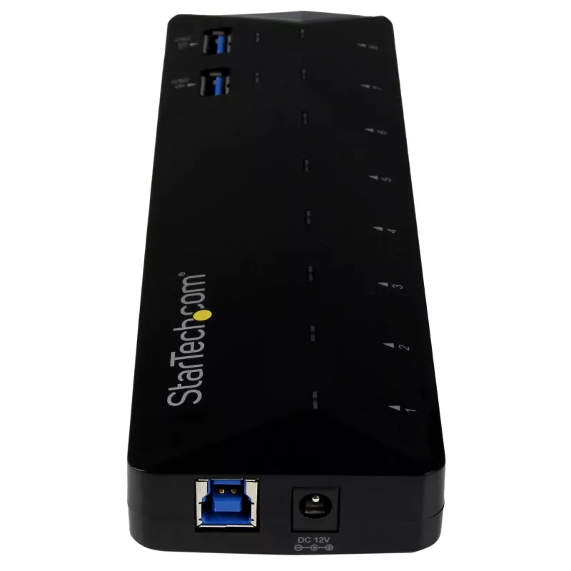 StarTech.com 10 prievadų USB 3.0 šakotuvas su įkrovimo ir sinchronizavimo prievadais – 2 x 1,5 A prievadai