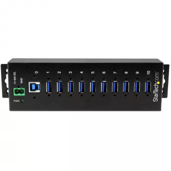StarTech.com 10 prievadų pramoninis USB 3.0 šakotuvas su ESD ir viršįtampio apsauga