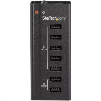 „StarTech.com“ 7 prievadų USB įkrovimo stotelė su 5x 1A ir 2x 2A prievadais
