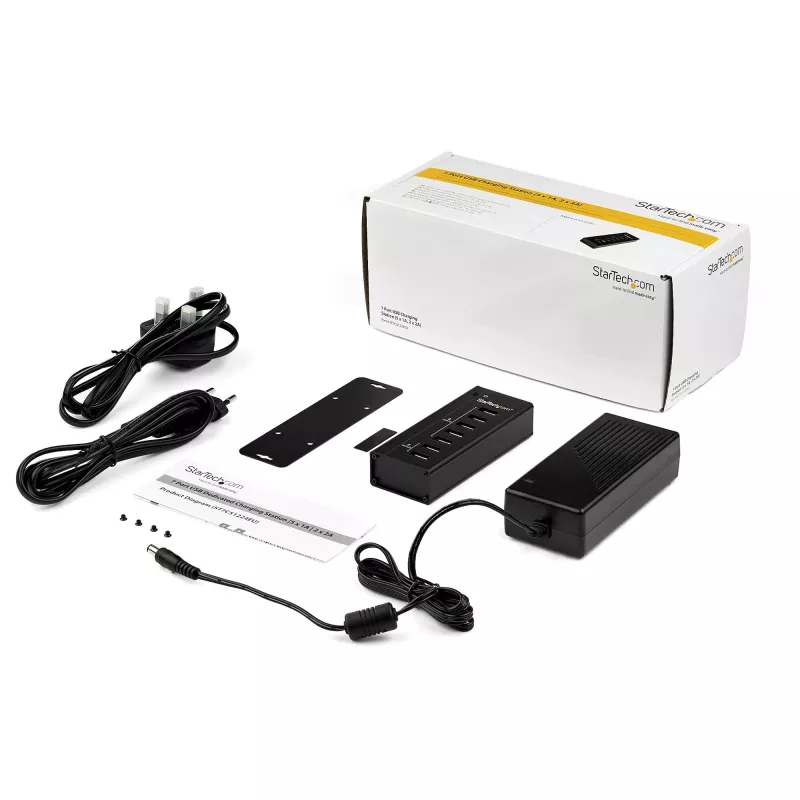 „StarTech.com“ 7 prievadų USB įkrovimo stotelė su 5x 1A ir 2x 2A prievadais