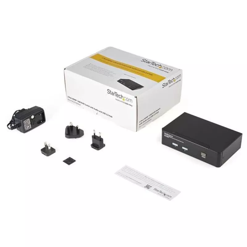 StarTech.com 2 prievadų USB HDMI KVM jungiklis su garsu ir USB 2.0 šakotuvu