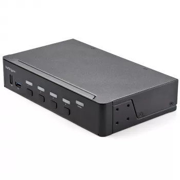 StarTech.com 4 prievadų HDMI KVM jungiklis – vienas monitorius 4K 60Hz Ultra HD HDR – darbalaukio HDMI 2.0 KVM jungiklis su 2 prievadų USB 3.0 šakotuvu (5Gbps) ir 4x USB 2.0 HID, garsu, karštųjų klavišų perjungimu – TAA