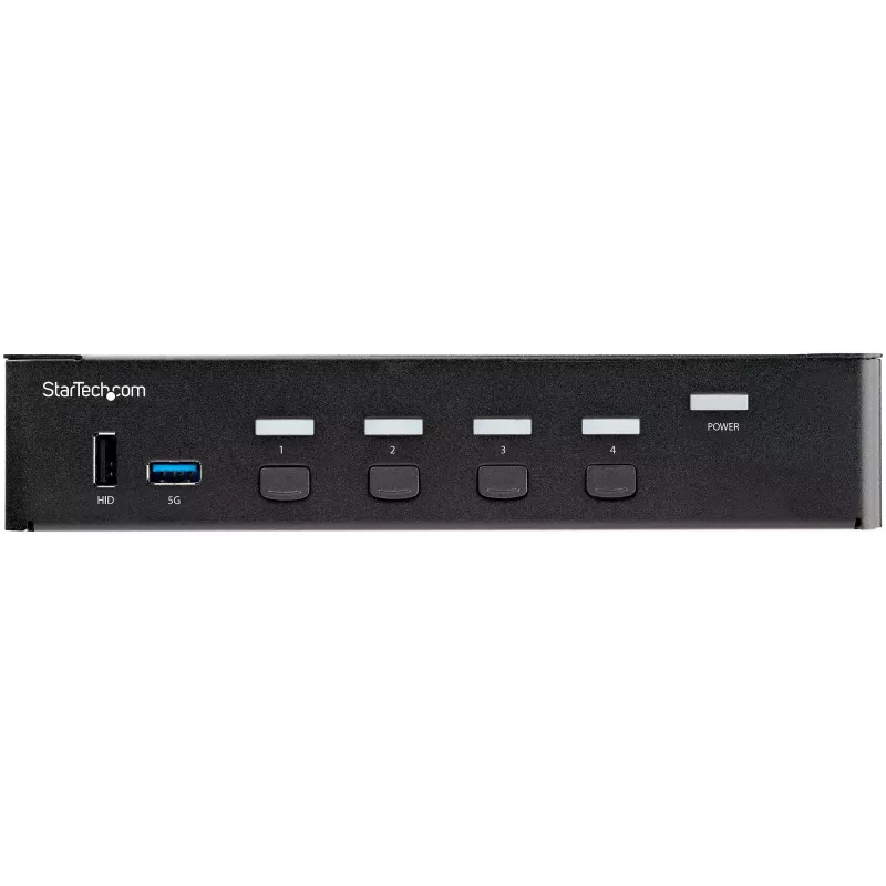 StarTech.com 4 prievadų HDMI KVM jungiklis – vienas monitorius 4K 60Hz Ultra HD HDR – darbalaukio HDMI 2.0 KVM jungiklis su 2 prievadų USB 3.0 šakotuvu (5Gbps) ir 4x USB 2.0 HID, garsu, karštųjų klavišų perjungimu – TAA