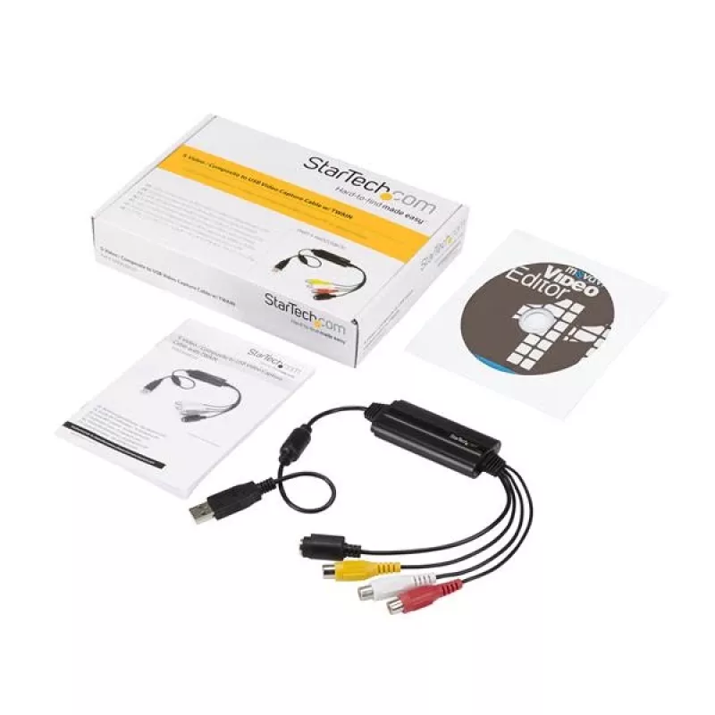 StarTech.com USB vaizdo įrašymo adapterio laidas – S-Video/Composite į USB 2.0 SD vaizdo fiksavimo įrenginio laidas su TWAIN palaikymu – analoginis-skaitmeninis keitiklis medijos saugojimui – tik Windows