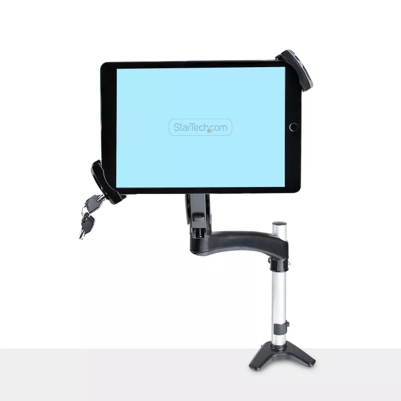 StarTech.com VESA laikiklio adapteris planšetėms 7,9–12,5 col. – iki 2 kg – 75×75/100×100 VESA – universalus apsauginis planšetės VESA laikiklis – juoda