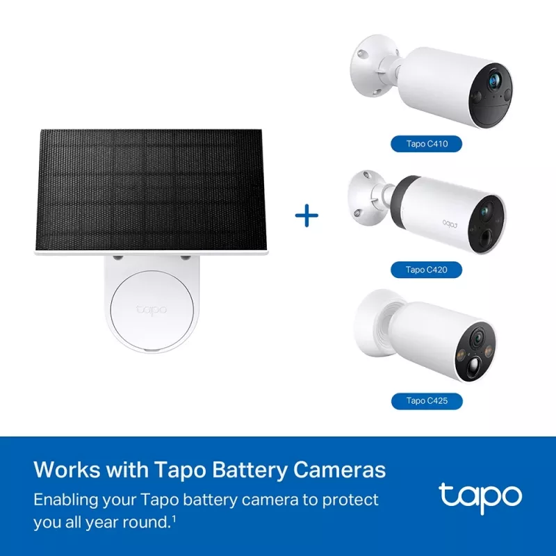 TP-Link Tapo A201 saulės baterija 5,2 V 2,5 W su USB-C jungtimi