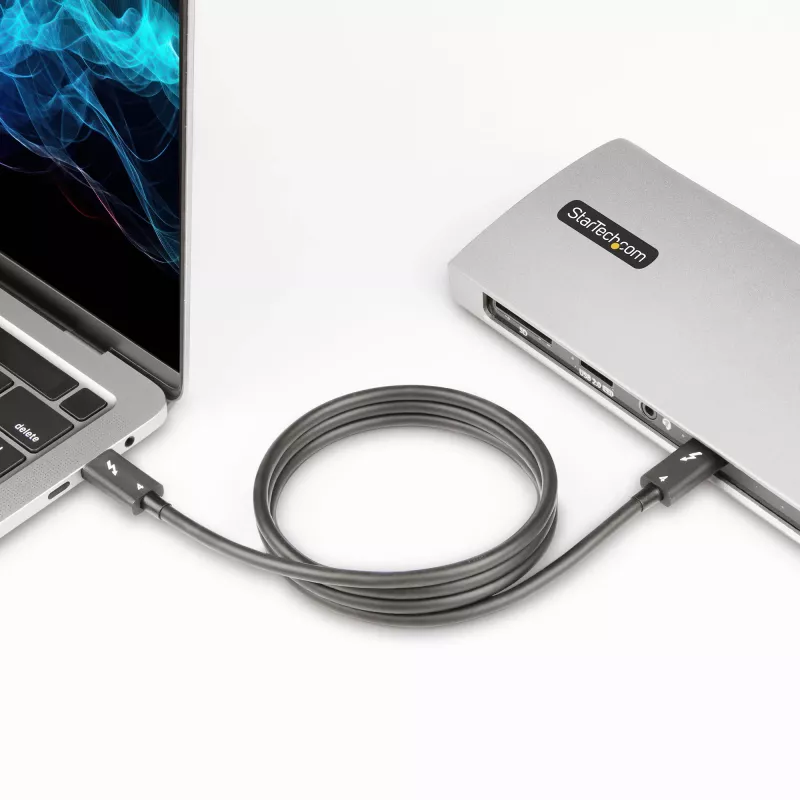 StarTech.com 1 m Thunderbolt 4 laidas - 40Gbps - 100W PD - 4K/8K vaizdas - Intel sertifikuotas - suderinamas su USB4 / Thunderbolt 3 / USB 3.2 / USB Type-C / DisplayPort