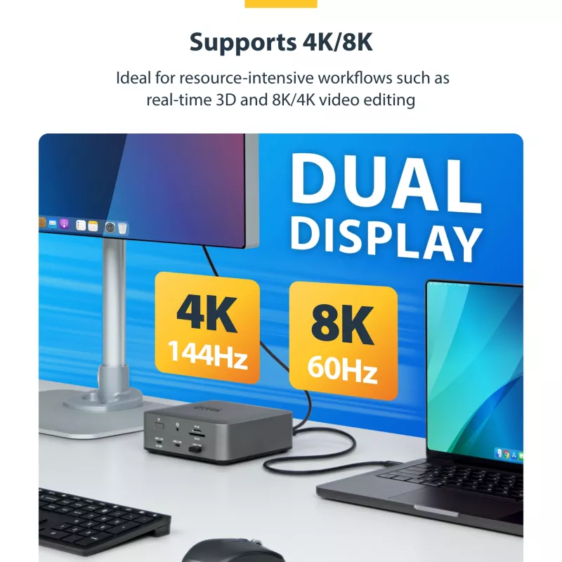 StarTech.com 1m Thunderbolt 5 laidas, 80Gbps/iki 120Gbps, 240W PD, 8K 60Hz, sertifikuotas Thunderbolt laidas - suderinamas su Thunderbolt 4/USB4/USB-C