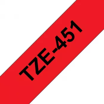 Brother TZE-451 lipnių etikečių juosta Juoda ant raudono TZ