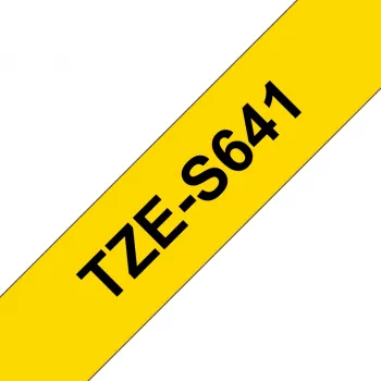 Brother TZE-S641 lipni juosta etikečių spausdinimui Juoda ant geltono TZ