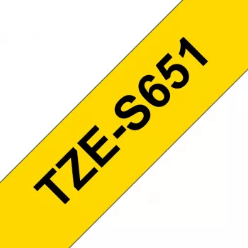 Brother TZE-S651 laminuota etikečių juosta TZ, 24 mm x 8 m, ypač stiprus lipnus sluoksnis