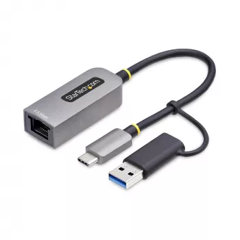 StarTech.com 2.5GbE USB-C į Ethernet adapteris su USB-A keitikliu, NBASE-T NIC, USB 3.0 Type-C 2.5/1G kelių greičių tinklas, suderinamas su Thunderbolt, Windows ir Mac