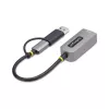 StarTech.com 2.5GbE USB-C į Ethernet adapteris su USB-A keitikliu, NBASE-T NIC, USB 3.0 Type-C 2.5/1G kelių greičių tinklas, suderinamas su Thunderbolt, Windows ir Mac