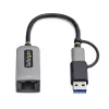 StarTech.com 2.5GbE USB-C į Ethernet adapteris su USB-A keitikliu, NBASE-T NIC, USB 3.0 Type-C 2.5/1G kelių greičių tinklas, suderinamas su Thunderbolt, Windows ir Mac