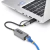 StarTech.com 2.5GbE USB-C į Ethernet adapteris su USB-A keitikliu, NBASE-T NIC, USB 3.0 Type-C 2.5/1G kelių greičių tinklas, suderinamas su Thunderbolt, Windows ir Mac