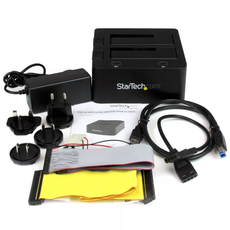 StarTech.com UNIDOCKU33 USB 3.0 universalus HDD / SSD dokas, 2 lizdai, SATA ir IDE, 2.5/3.5 col.