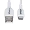 StarTech.com 6.6ft (2m) USB-A į USB-C įkrovimo kabelis, įkrovimas ir sinchronizavimas, 3A, USB 2.0, TPE apvalkalas - baltas USB įkrovimo laidas