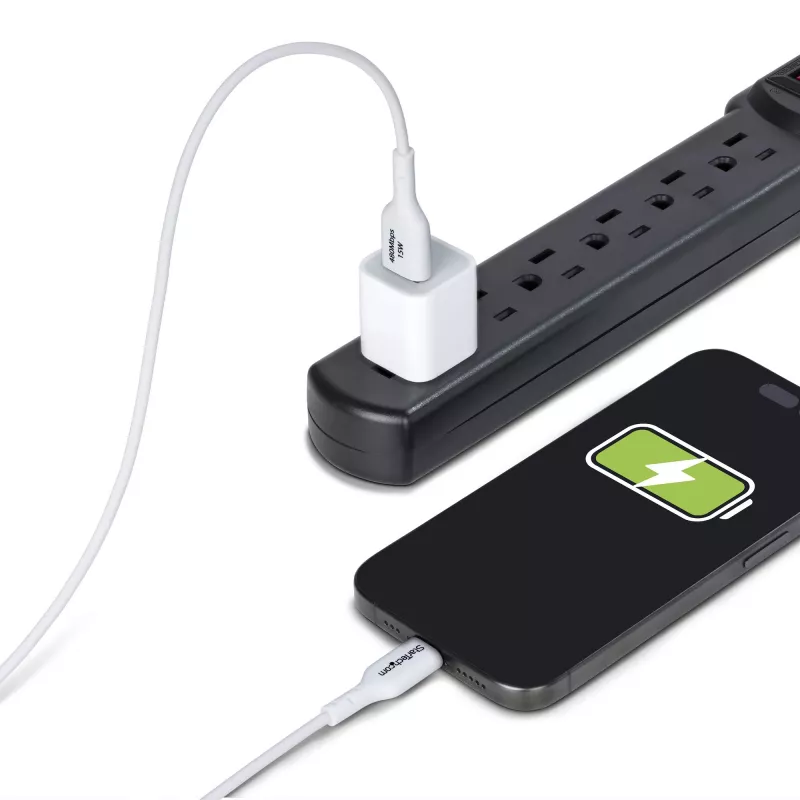 StarTech.com 6.6ft (2m) USB-A į USB-C įkrovimo kabelis, įkrovimas ir sinchronizavimas, 3A, USB 2.0, TPE apvalkalas - baltas USB įkrovimo laidas