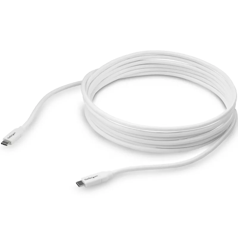 StarTech.com USB-C į USB-C laidas su 5A PD - M/M - Baltas - 4 m - USB 2.0 - USB-IF sertifikuotas