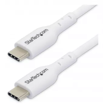 StarTech.com 1 m baltas USB-C įkrovimo laidas, USB 2.0, 60W 3A Power Delivery, TPE apvalkalas