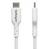 StarTech.com 2 m (6,6 pėdų) baltas USB-C įkrovimo laidas, USB C laidas, USB 2.0 Type-C nešiojamojo kompiuterio įkrovimo laidas, 60W 3A Power Delivery, TPE apvalkalas, USB-C duomenų perdavimo laidas, M/M