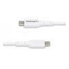 StarTech.com 2 m (6,6 pėdų) baltas USB-C įkrovimo laidas, USB C laidas, USB 2.0 Type-C nešiojamojo kompiuterio įkrovimo laidas, 60W 3A Power Delivery, TPE apvalkalas, USB-C duomenų perdavimo laidas, M/M