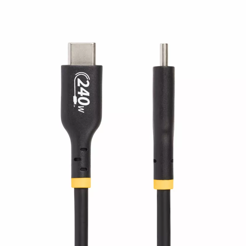StarTech.com 2 m USB-C įkrovimo laidas, USB-IF sertifikuotas USB C laidas, 240 W PD EPR, USB 2.0 Type-C nešiojamojo kompiuterio įkrovimo laidas, USB-C duomenų perdavimo laidas, TPE apvalkalas, M/M