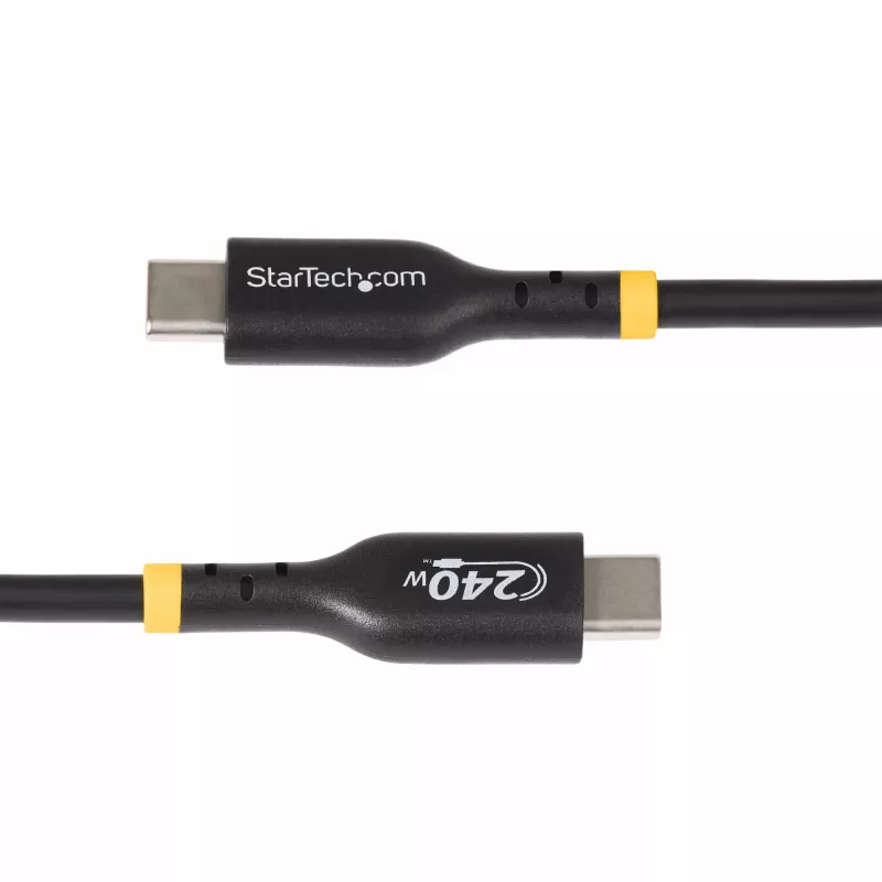 StarTech.com 2 m USB-C įkrovimo laidas, USB-IF sertifikuotas USB C laidas, 240 W PD EPR, USB 2.0 Type-C nešiojamojo kompiuterio įkrovimo laidas, USB-C duomenų perdavimo laidas, TPE apvalkalas, M/M