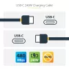 StarTech.com 2 m USB-C įkrovimo laidas, USB-IF sertifikuotas USB C laidas, 240 W PD EPR, USB 2.0 Type-C nešiojamojo kompiuterio įkrovimo laidas, USB-C duomenų perdavimo laidas, TPE apvalkalas, M/M