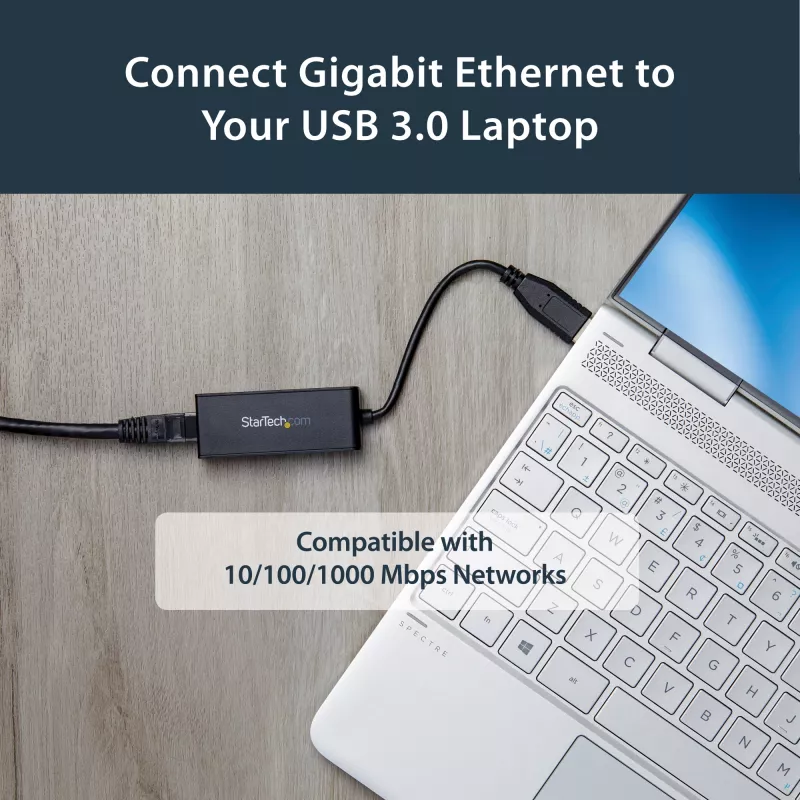 StarTech.com USB 3.0 į Gigabit Ethernet tinklo adapteris, 10/100/1000 Mbps, USB į RJ45, USB 3.0 į LAN adapteris, USB 3.0 Ethernet adapteris (GbE), TAA atitinkantis