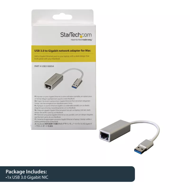 StarTech.com USB 3.0 į Gigabit tinklo adapteris - sidabrinis, laidinis, USB, Ethernet, 2000 Mbit/s, sidabrinis