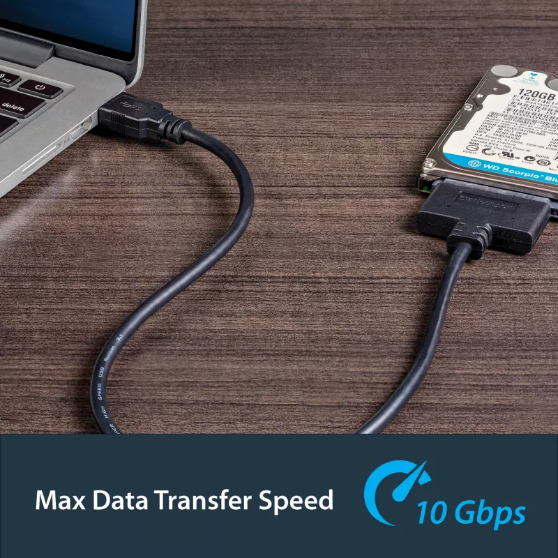 StarTech.com USB 3.1 į 2,5 colio SATA kietojo disko adapteris – USB 3.1 Gen 2 10Gbps su UASP išorinis HDD/SSD saugyklos keitiklis