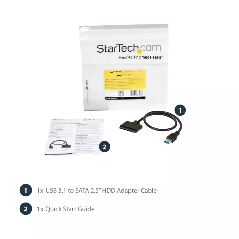 StarTech.com USB 3.1 į 2,5 colio SATA kietojo disko adapteris – USB 3.1 Gen 2 10Gbps su UASP išorinis HDD/SSD saugyklos keitiklis