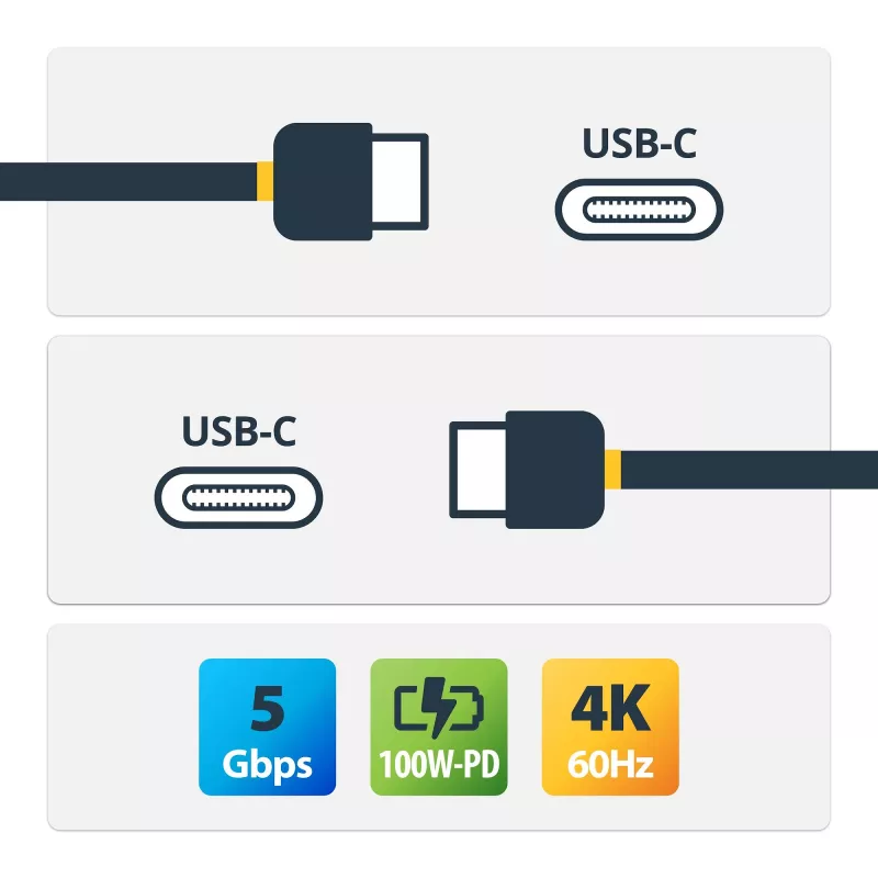 StarTech.com USB-C laidas 2m, 5Gbps, 100W PD, DP Alt Mode