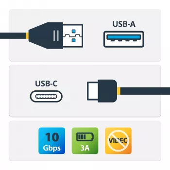 StarTech.com USB-A į USB-C laidas, 1 m, USB 3.2 Gen 2, 10 Gbit/s, juodas