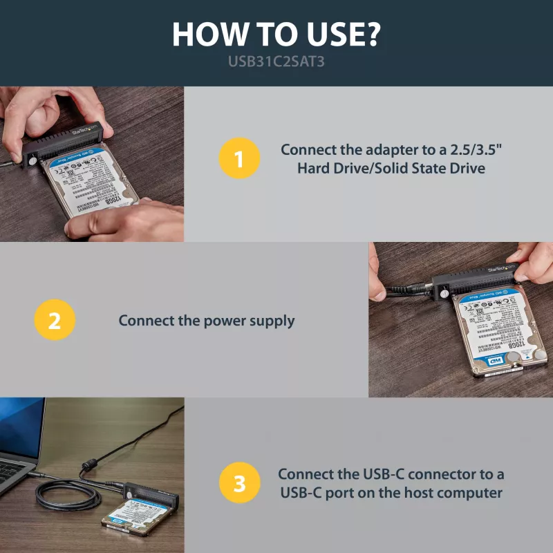 StarTech.com USB 3.1 (10Gbps) adapteris SATA diskams 2,5 inch/3,5 inch - USB-C