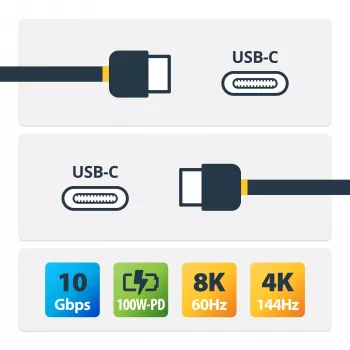 StarTech.com USB-C kabelis su Power Delivery (5A) - vyriškas/vyriškas - 1 m - USB 3.1 (10 Gbps) - USB-IF sertifikuotas