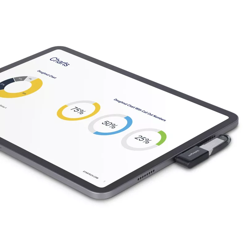 StarTech.com USB-C į USB-A adapteris stačiu kampu, USB 5Gbps, kompaktiškas USB-C kištukas į USB-A lizdą, metalinis korpusas, M/F