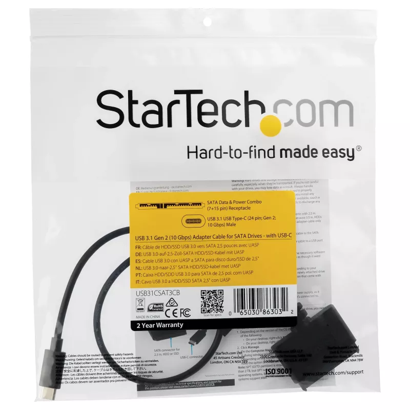 StarTech.com USB 3.1 (10Gbps) adapterinis kabelis 2.5 inch SATA diskams - USB-C