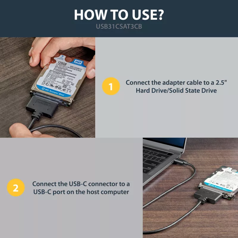 StarTech.com USB 3.1 (10Gbps) adapterinis kabelis 2.5 inch SATA diskams - USB-C
