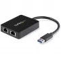 StarTech.com USB 3.0 dviejų prievadų Gigabit Ethernet adapteris su USB prievadu