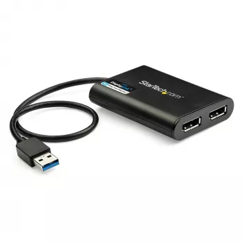 StarTech.com USB 3.0 į dvigubą DisplayPort adapteris - 4K 60Hz, 3.2 Gen 1 (3.1 Gen 1), USB Type-A, DisplayPort išvestis, 4096 x 2160 pikselių